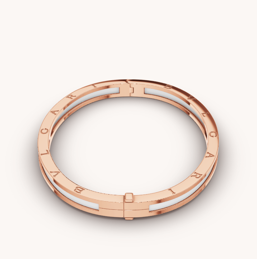 [Dawnora Jewelry]ZERO 1 PINK GOLD WITH WHITE CERAMIC BRACELET