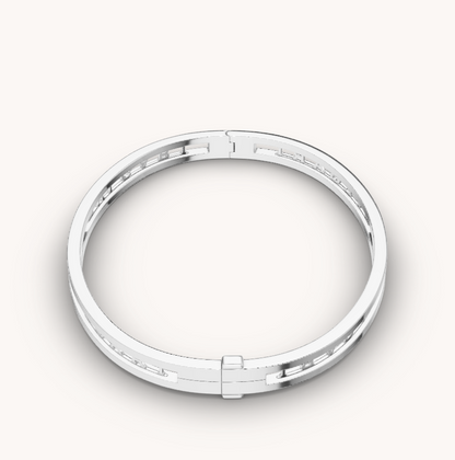 [Dawnora Jewelry]ZERO 1 SPIRAL LOGO SILVER BRACELET
