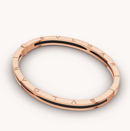 [Dawnora Jewelry]ZERO 1 PINK GOLD WITH BLACK CERAMIC BRACELET