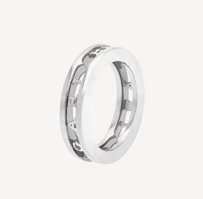 [Dawnora Jewelry]ZERO 1 ONE-BAND WITH OPENWORK LOGO SPIRAL RING