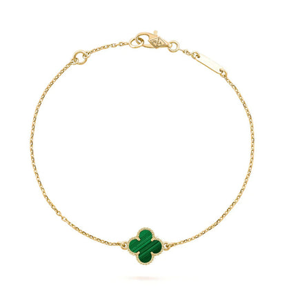 [Dawnora Jewelry]CLOVER BRACELET MALACHITE 1 MOTIF
