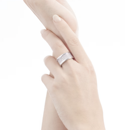 [Dawnora Jewelry]ZERO 1 WITH PAVED DIAMONDS ON THE SPIRAL RING
