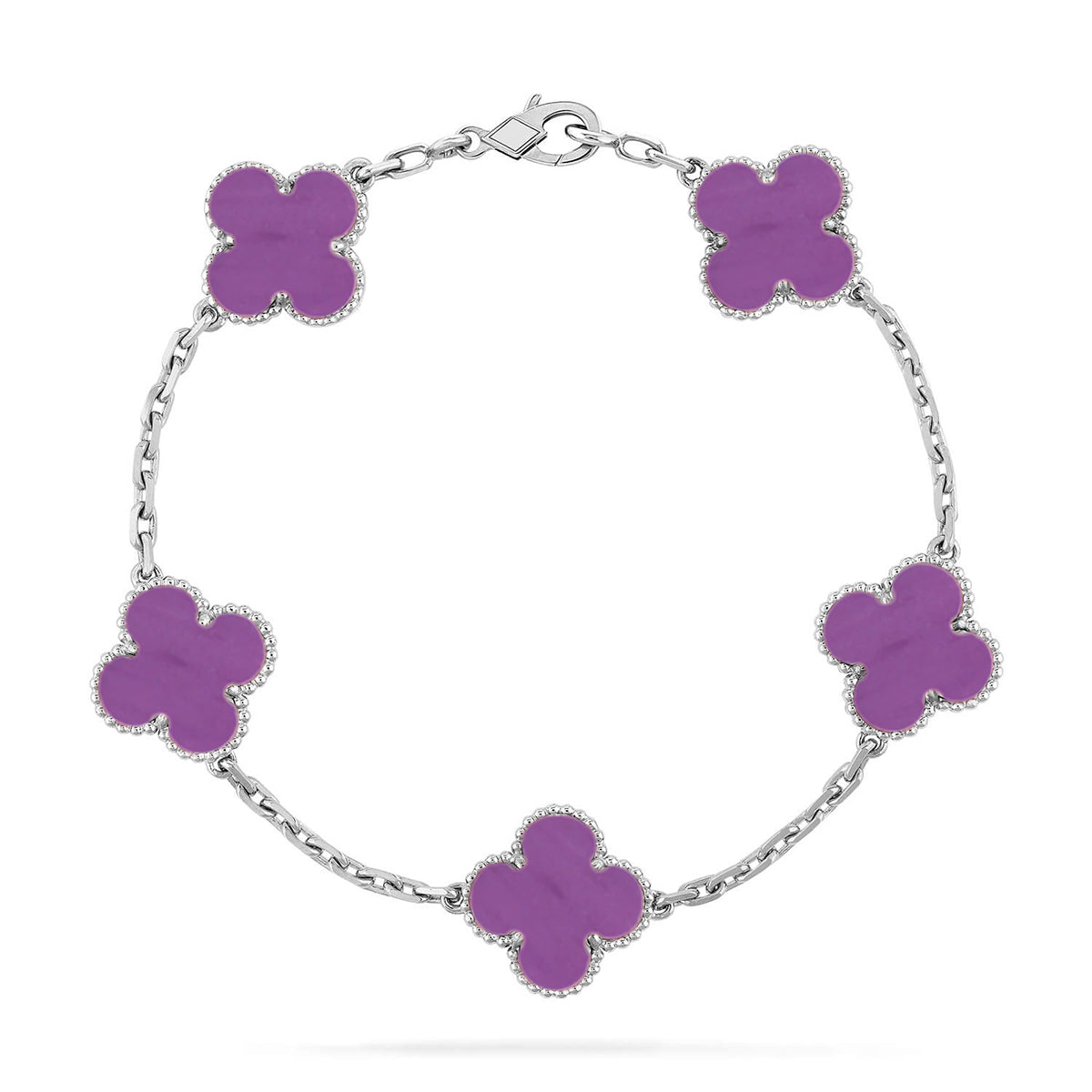 [Dawnora Jewelry] CLOVER 5 MOTIF VIOLET BRACELET COLLECTION