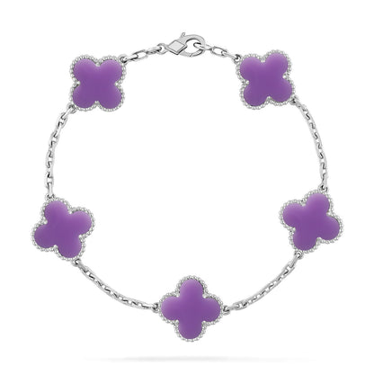 [Dawnora Jewelry]CLOVER 5 MOTIF LIGHT PURPLE BRACELET COLLECTION