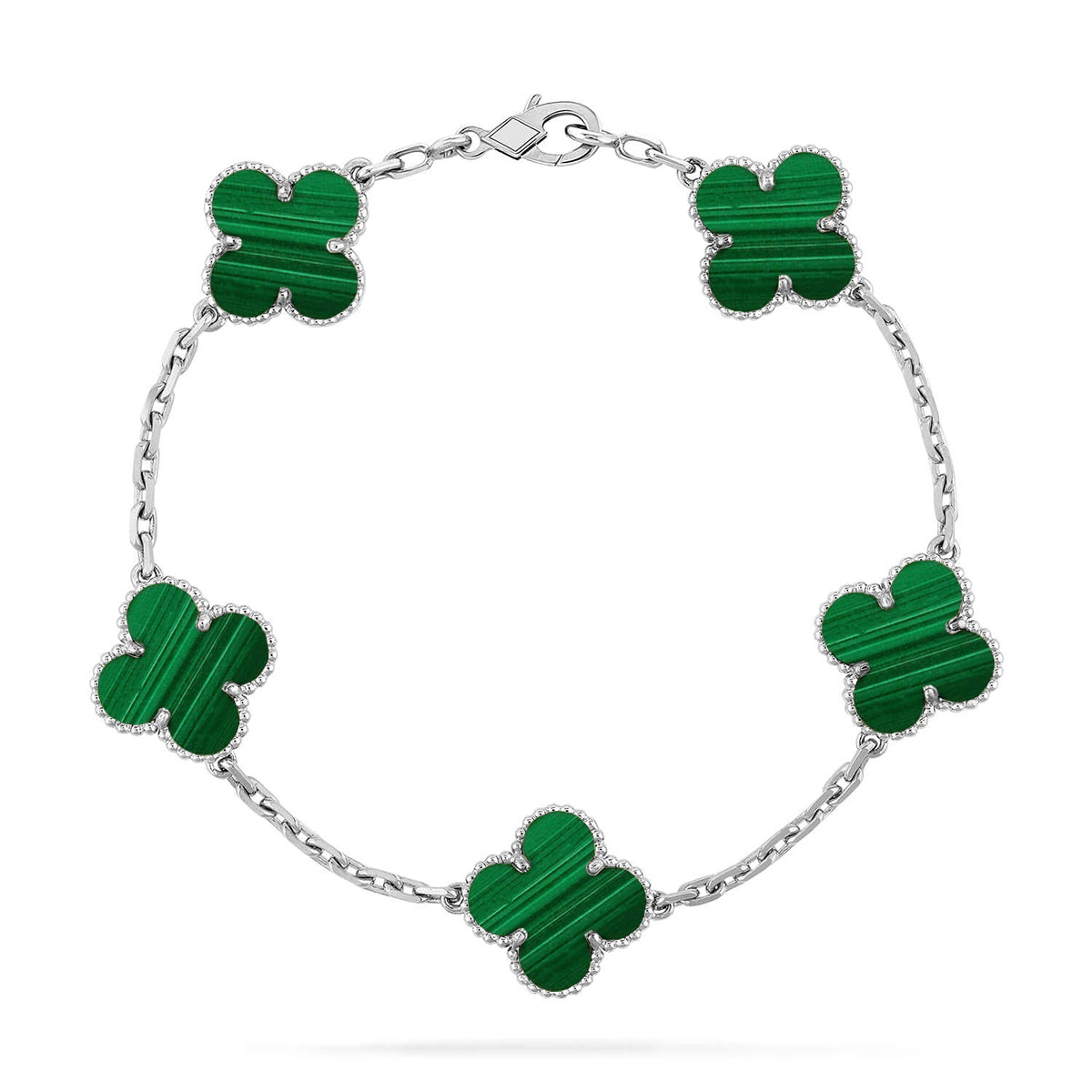 [Dawnora Jewelry] CLOVER 5 MOTIF MALACHITE BRACELET COLLECTION