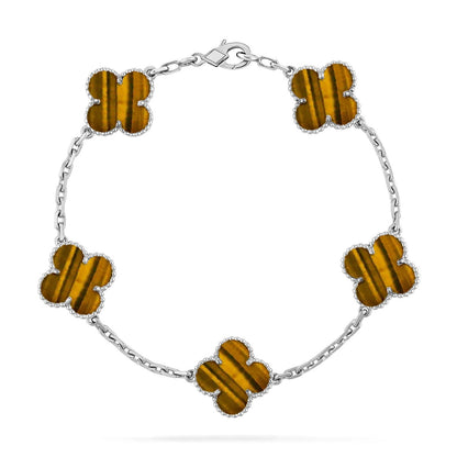 [Dawnora Jewelry] CLOVER 5 MOTIFS TIGER EYE BRACELET COLLECTION