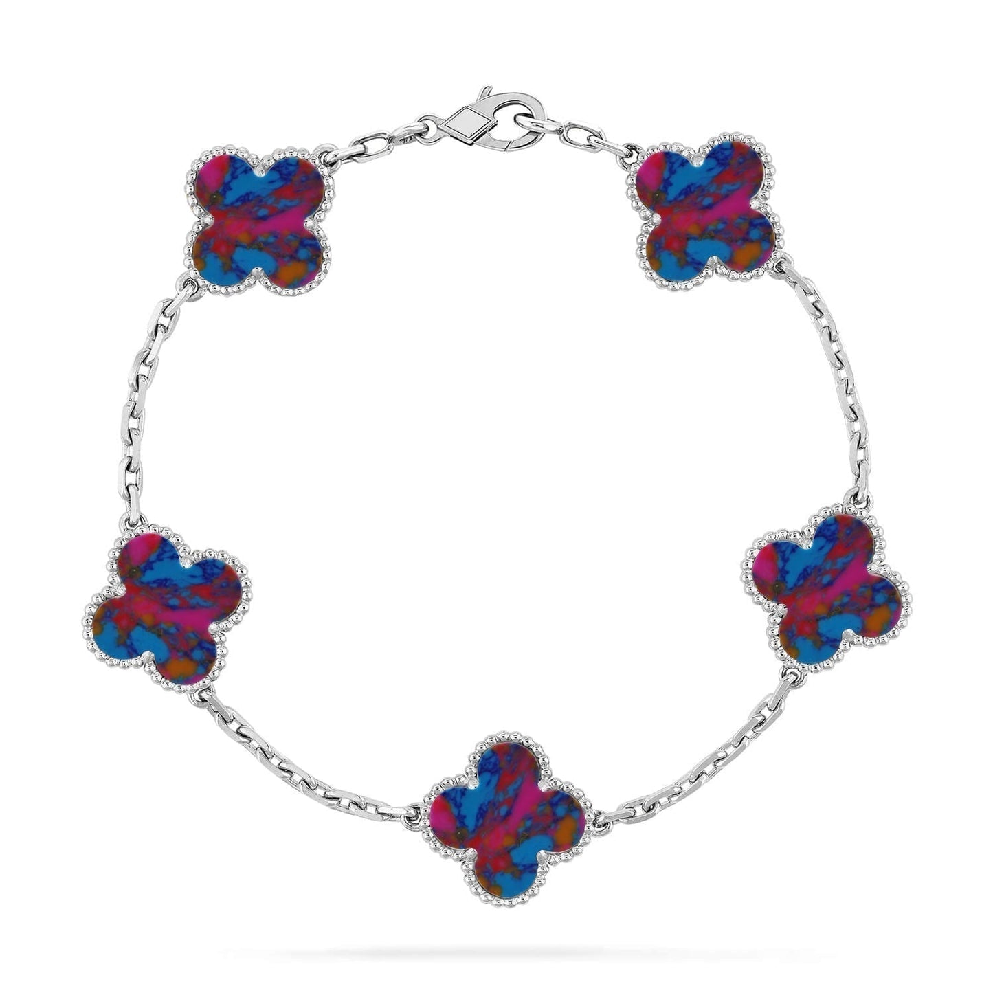 [Dawnora Jewelry]CLOVER 5 MOTIF COLOR GEMSTONES BRACELET COLLECTION