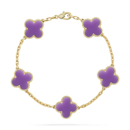 [Dawnora Jewelry]CLOVER 5 MOTIF LIGHT PURPLE BRACELET COLLECTION