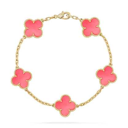 [Dawnora Jewelry] CLOVER 5 MOTIFS  PINK MOP BRACELET COLLECTION