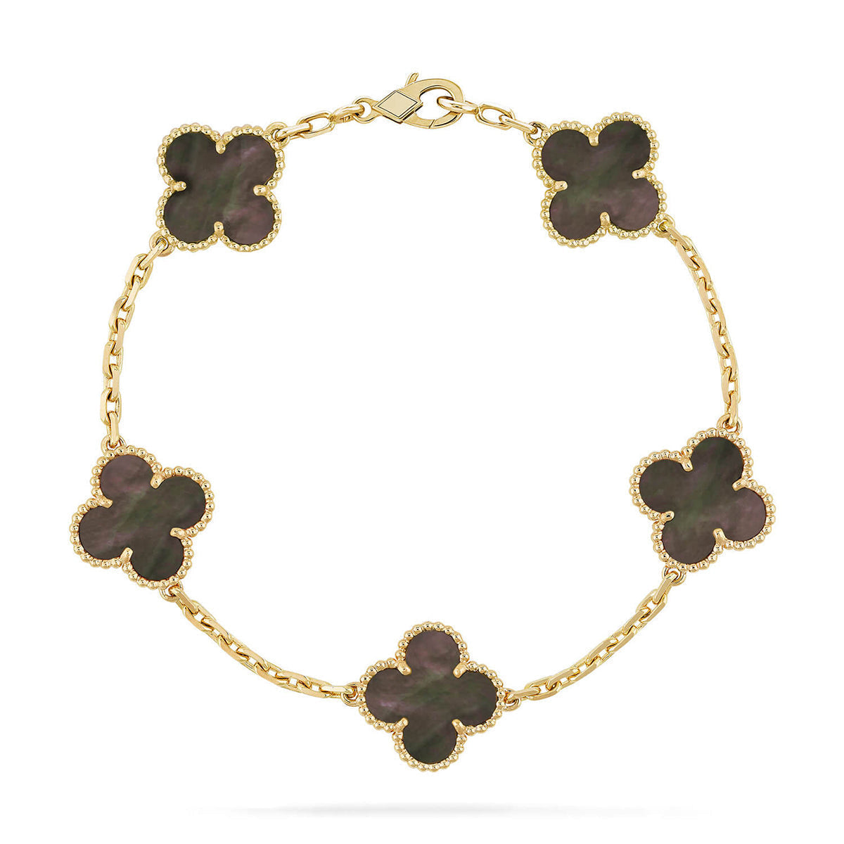 [Dawnora Jewelry] CLOVER 5 MOTIF GRAY MOP BRACELET COLLECTION