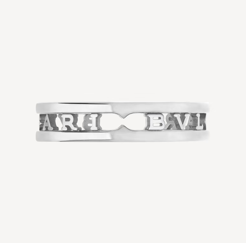 [Dawnora Jewelry]ZERO 1 ONE-BAND WITH OPENWORK LOGO SPIRAL RING