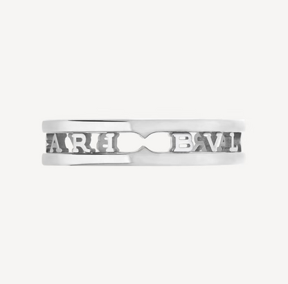 [Dawnora Jewelry]ZERO 1 ONE-BAND WITH OPENWORK LOGO SPIRAL RING