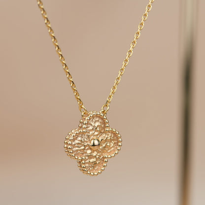 [Dawnora Jewelry]CLOVER 15MM  BRONZING NECKLACE