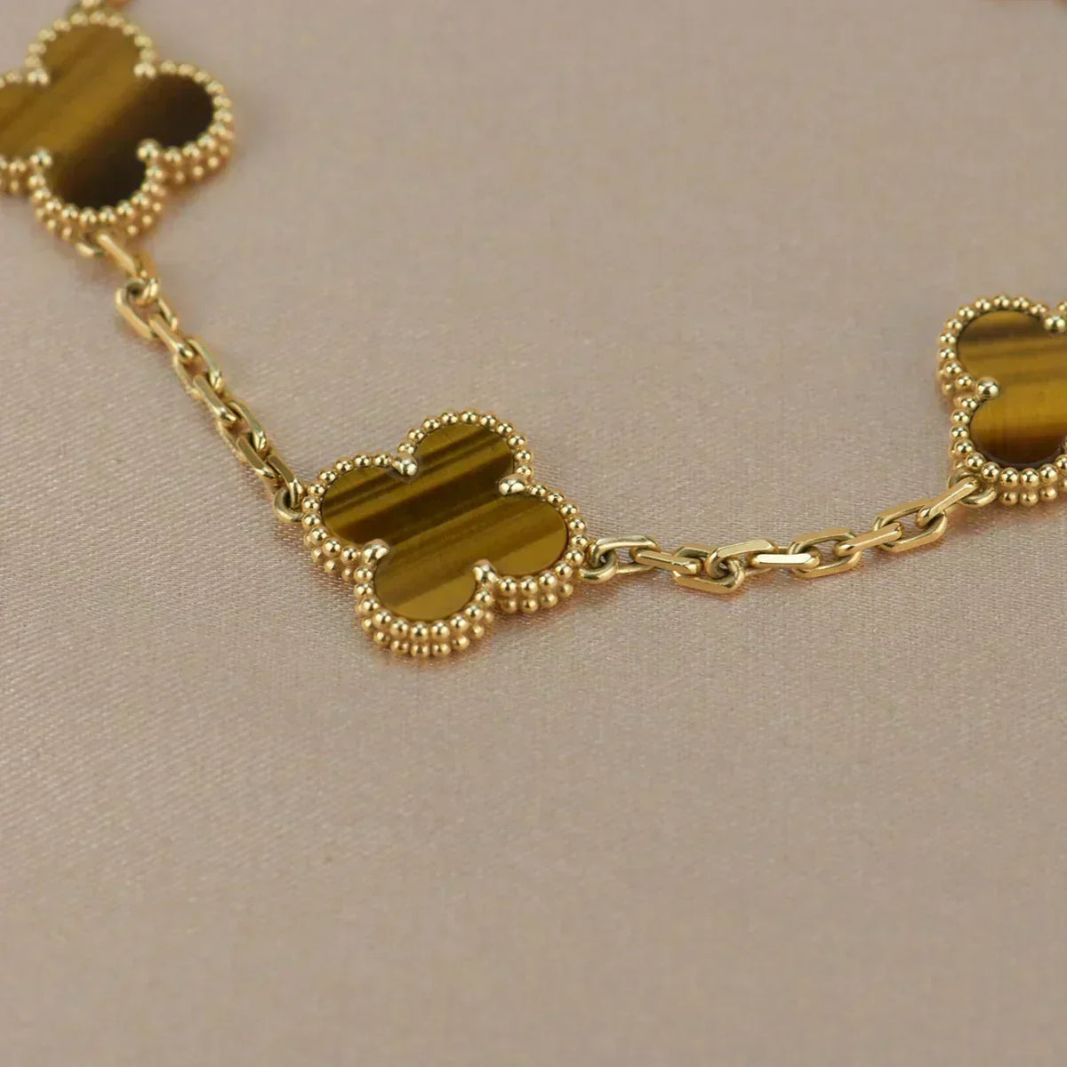 [Dawnora Jewelry] CLOVER 5 MOTIFS TIGER EYE BRACELET COLLECTION
