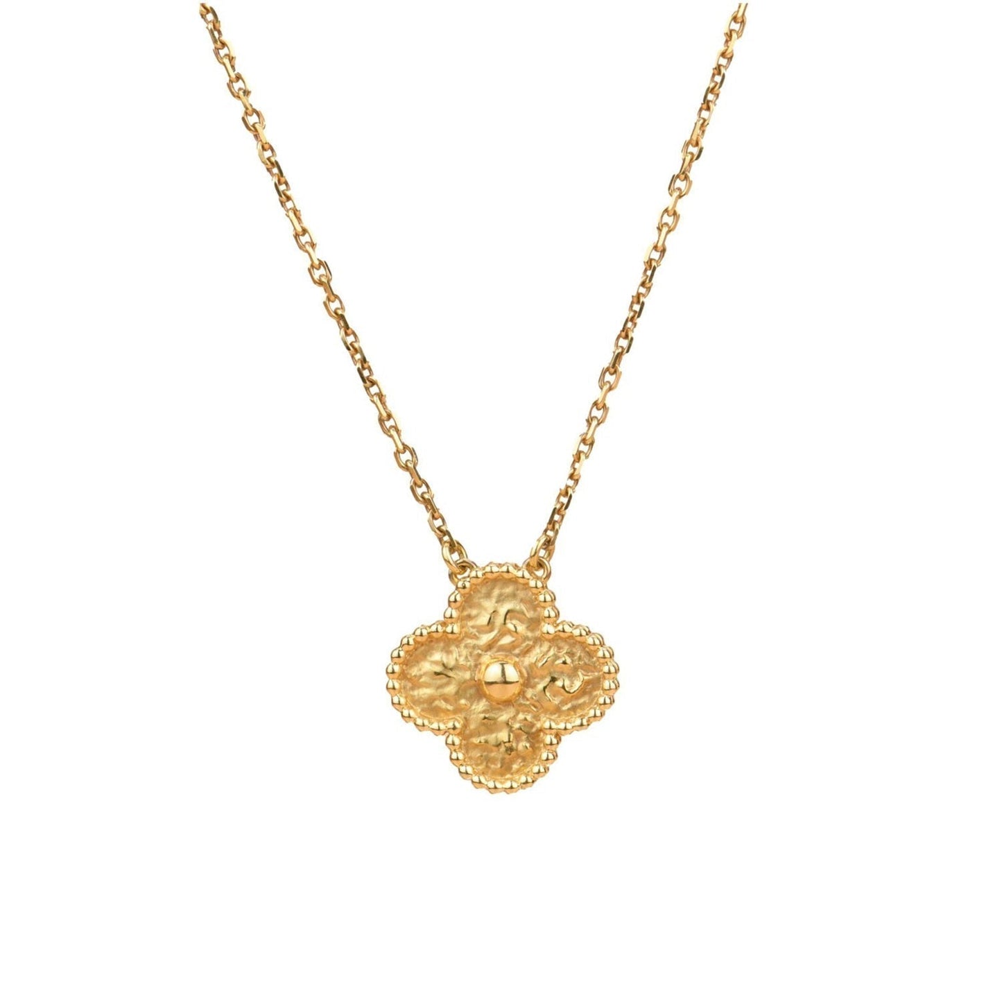 [Dawnora Jewelry]CLOVER 15MM  BRONZING NECKLACE