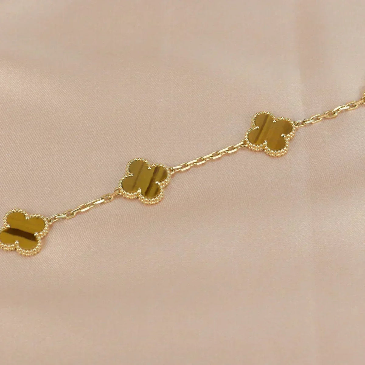 [Dawnora Jewelry] CLOVER 5 MOTIFS TIGER EYE BRACELET COLLECTION