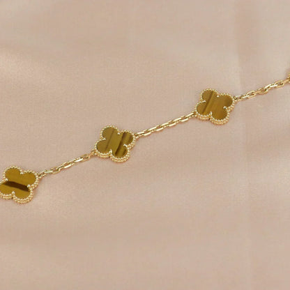 [Dawnora Jewelry] CLOVER 5 MOTIFS TIGER EYE BRACELET COLLECTION