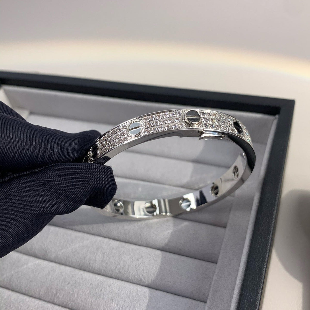 [Dawnora Jewelry]LOVE BRACELET 6.1MM DIAMOND-PAVED CERAMIC