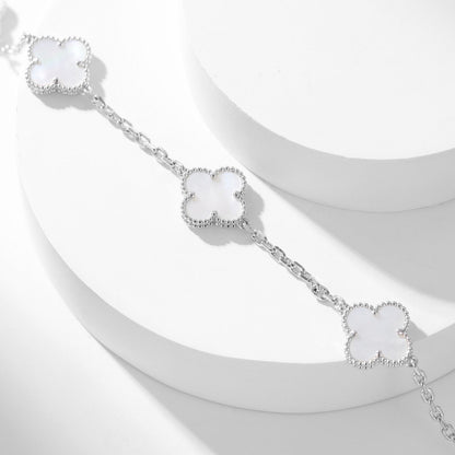 [Dawnora Jewelry]CLOVER 10 MOTIFS WHITE MOTHER OF PEARL NECKLACE
