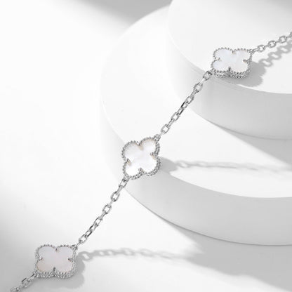[Dawnora Jewelry]CLOVER 10 MOTIFS WHITE MOTHER OF PEARL NECKLACE