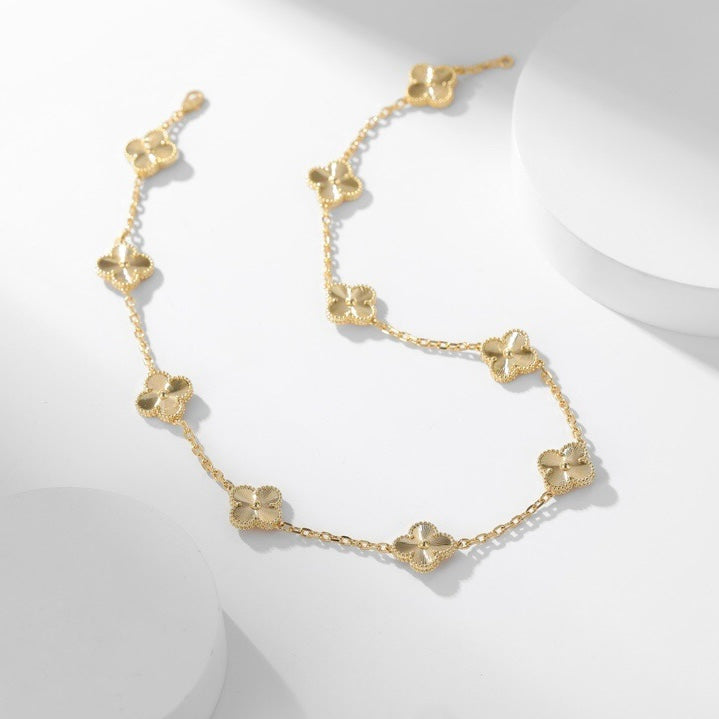[Dawnora Jewelry]CLOVER 10 MOTIFS LASER NECKLACE