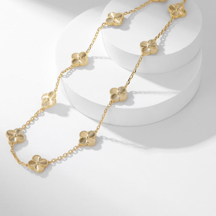 [Dawnora Jewelry]CLOVER 10 MOTIFS LASER NECKLACE