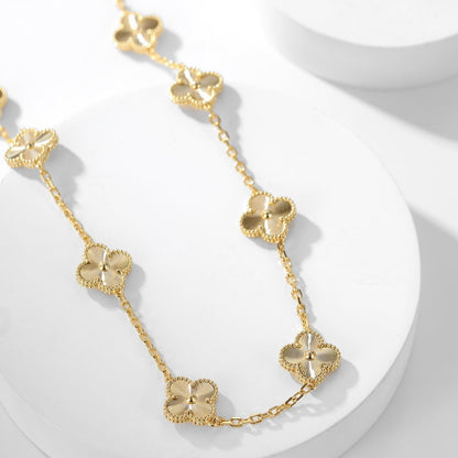 [Dawnora Jewelry]CLOVER 10 MOTIFS LASER NECKLACE