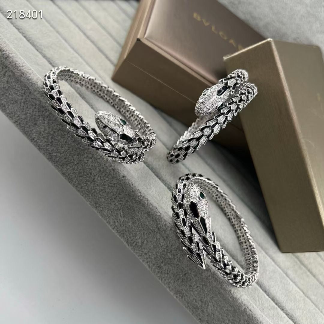 [Dawnora Jewelry】NEW OBSIDIAN & DIAMOND SERPENT BRACELET