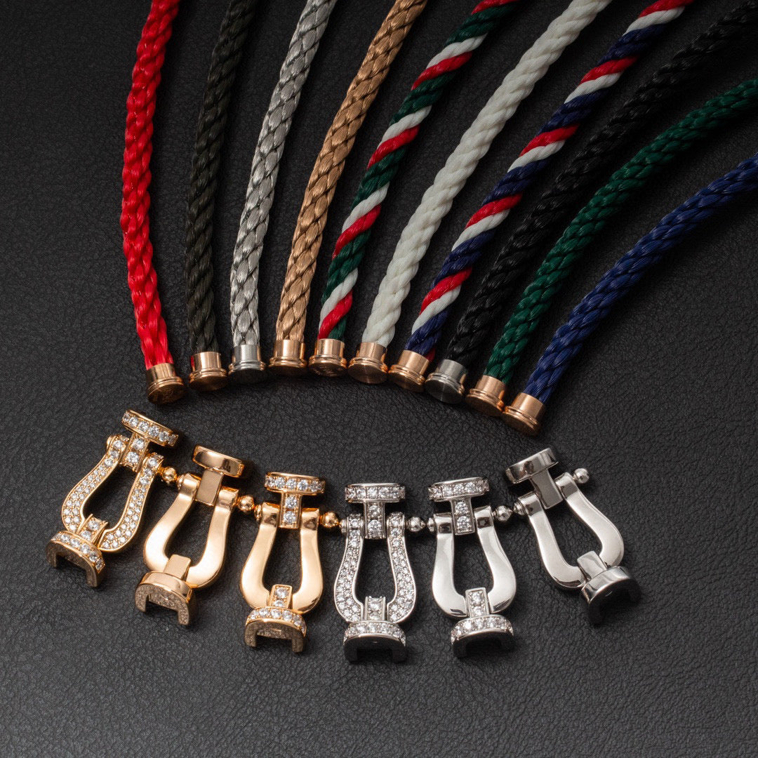 [Dawnora Jewelry]FORCE LARGE HORSESHOE FULL DIAMOND BRACELET SILVER