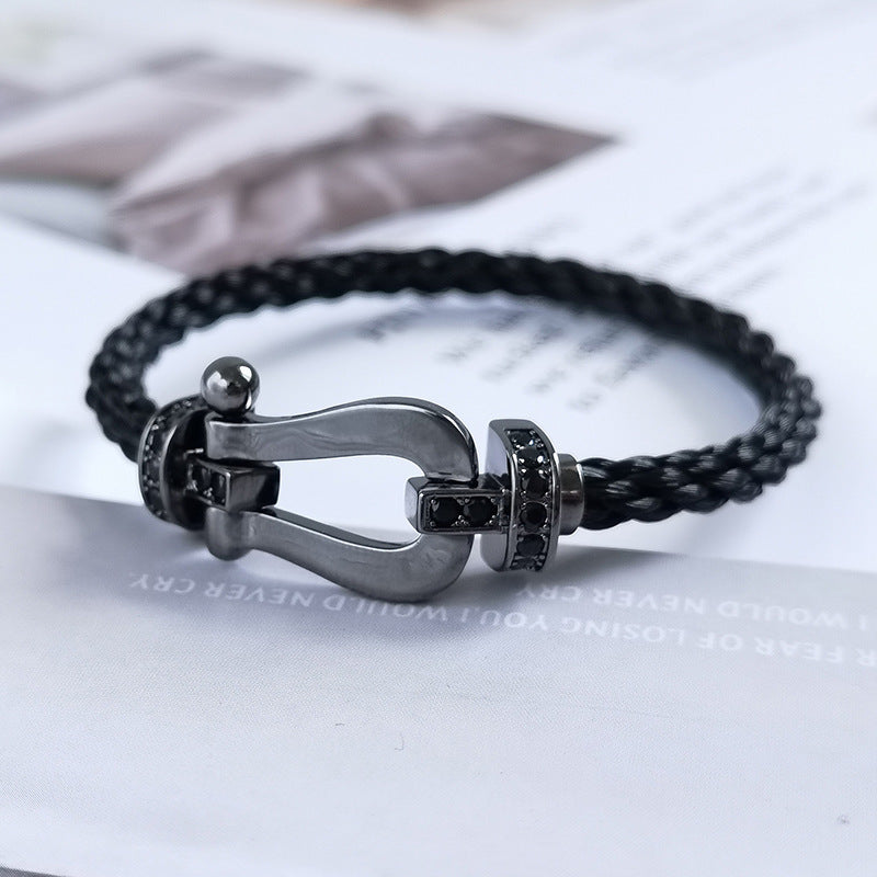 [Dawnora Jewelry]FORCE LARGE SERIES HORSESHOE BLACK SAMURAI BRACELET