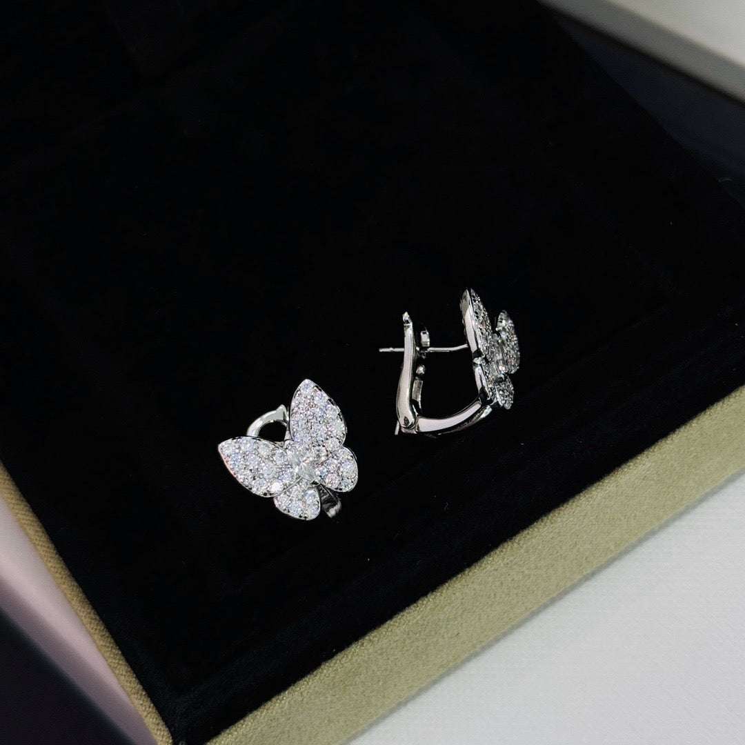 [Dawnora Jewelry]BUTTERFLY ALL DIAMOND EARRINGS