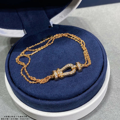 [Dawnora Jewelry]FORCE SMALL HORSESHOE  DIAMOND CHAIN ROPE BRACELET