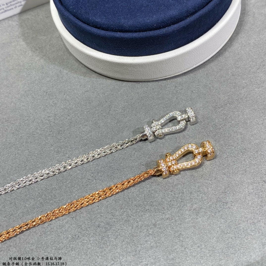 [Dawnora Jewelry]FORCE SMALL HORSESHOE  DIAMOND CHAIN ROPE BRACELET