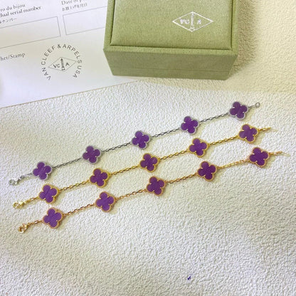 [Dawnora Jewelry] CLOVER 5 MOTIF VIOLET BRACELET COLLECTION