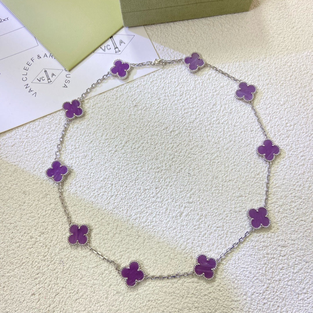 [Dawnora Jewelry Jewelry]CLOVER 10 MOTIFS  PURPLE VIOLET  NECKLACE