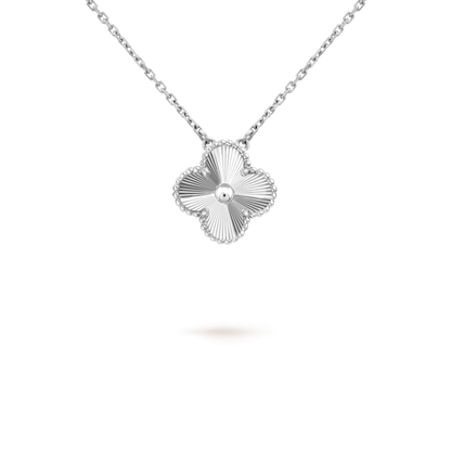 [Dawnora Jewelry]CLOVER 15MM LASER NECKLACE SILVER
