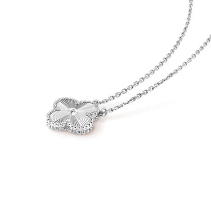 [Dawnora Jewelry]CLOVER 15MM LASER NECKLACE SILVER