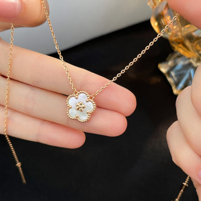 [Dawnora Jewelry]LUCKY  WHITE MOP  PLUM BLOSSOM NECKLACE