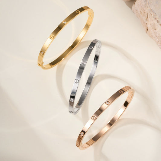 [Dawnora Jewelry]LOVE BRACELET 3.65MM 6 DIAMONDS