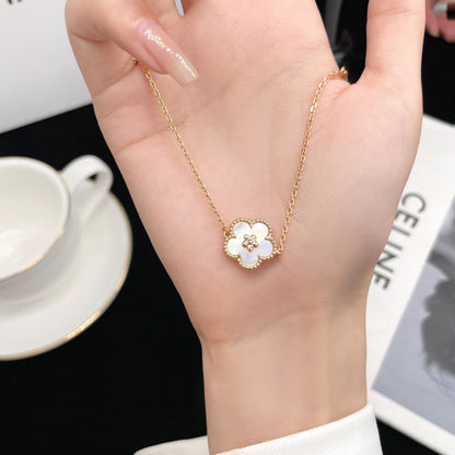 [Dawnora Jewelry]LUCKY  WHITE MOP  PLUM BLOSSOM NECKLACE