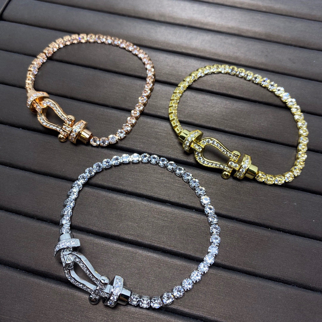 [Dawnora Jewelry]FORCE  LARGE HORSESHOE FULL DIAMOND TENNIS BRACELET