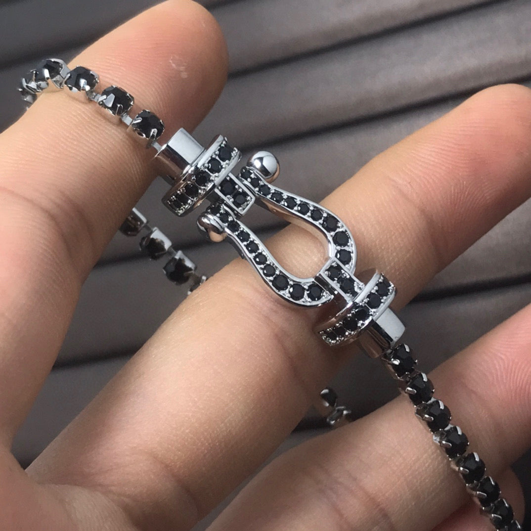 [Dawnora Jewelry]FORCE  LARGE HORSESHOE FULL DIAMOND TENNIS BRACELET