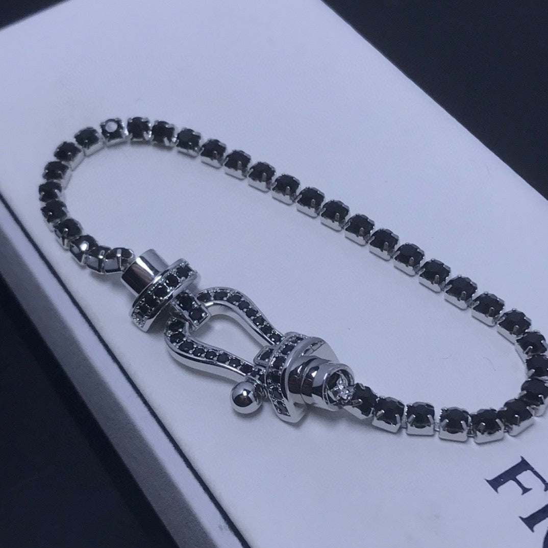[Dawnora Jewelry]FORCE  LARGE HORSESHOE FULL DIAMOND TENNIS BRACELET