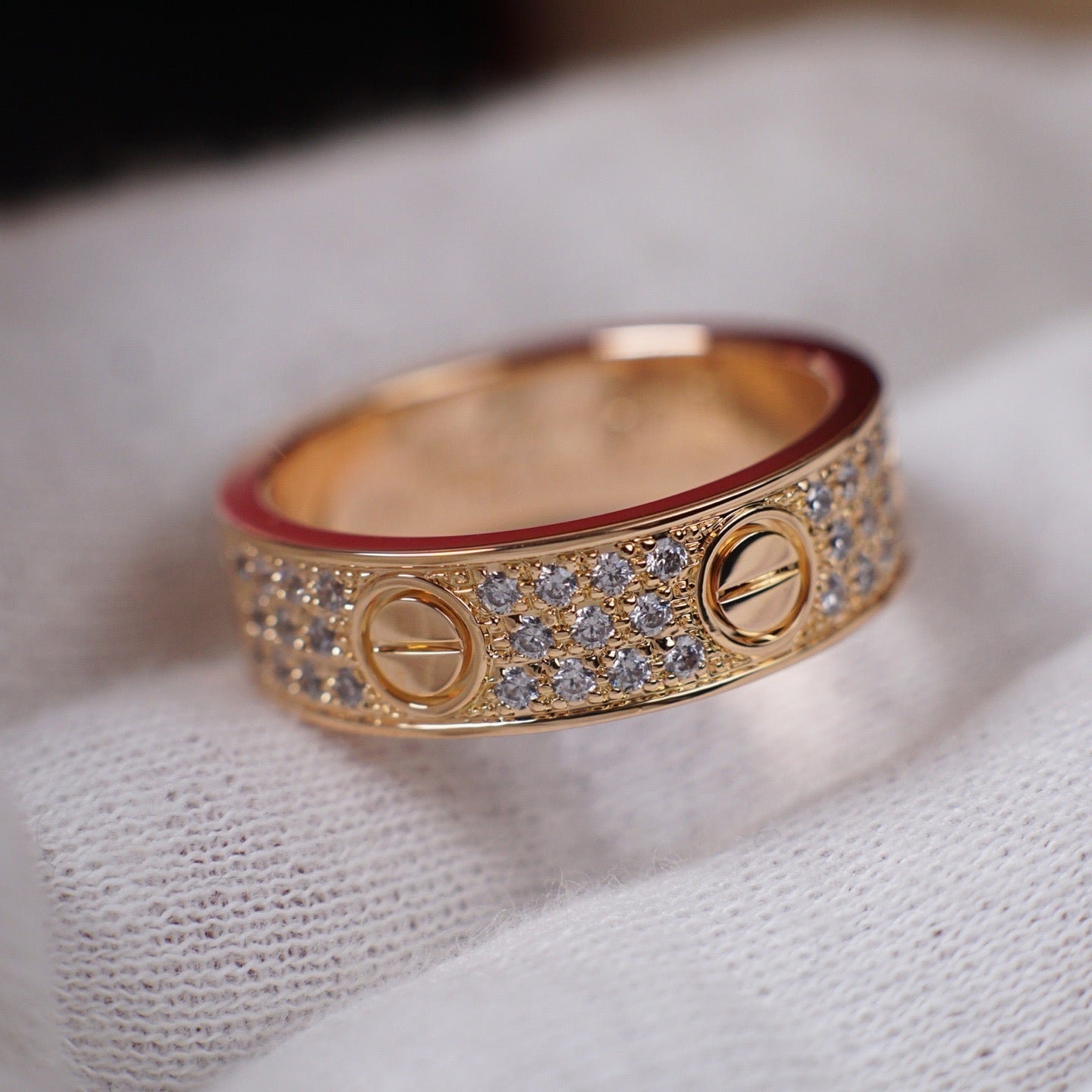 [Dawnora Jewelry]LOVE RING 5.5MM DIAMONDS PAVED