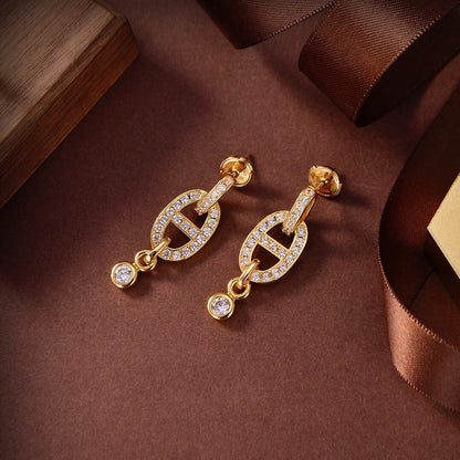 [Dawnora Jewelry]HM CHAINE DIAMOND EARRINGS