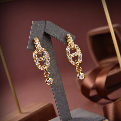 [Dawnora Jewelry]HM CHAINE DIAMOND EARRINGS