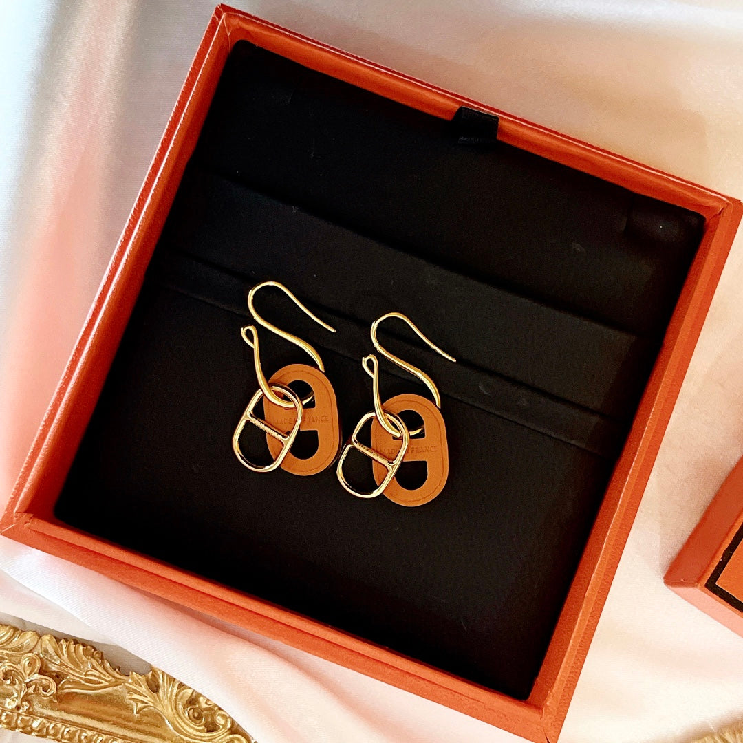 [Dawnora Jewelry]HM O'MAILLON GOLD EARRINGS
