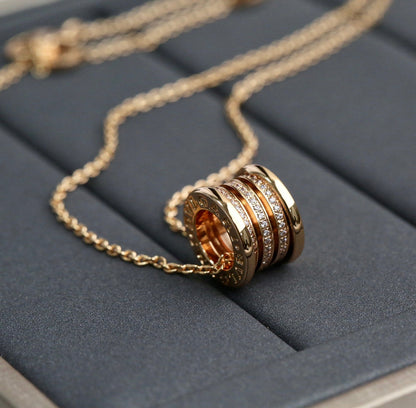 [Dawnora Jewelry]ZERO 1 PINK GOLD DIAMOND NECKLACE