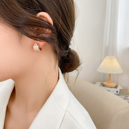 [Dawnora Jewelry]ZERO 1 DIAMOND PAVED EARRINGS