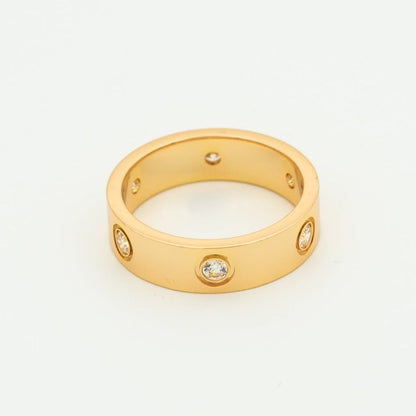 [Dawnora Jewelry]LOVE RING 5.5MM 6 DIAMONDS PINK GOLD